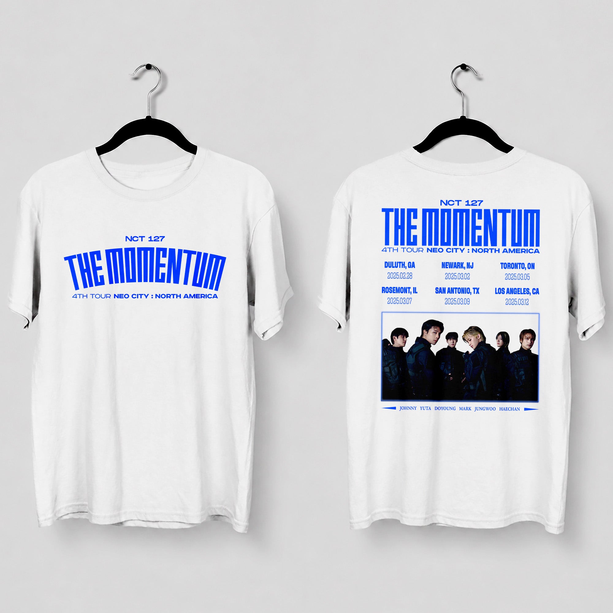 NCT 127 Momentum 4th Tour Neo City T-Shirt - Main view, Y2K kpop concert tee