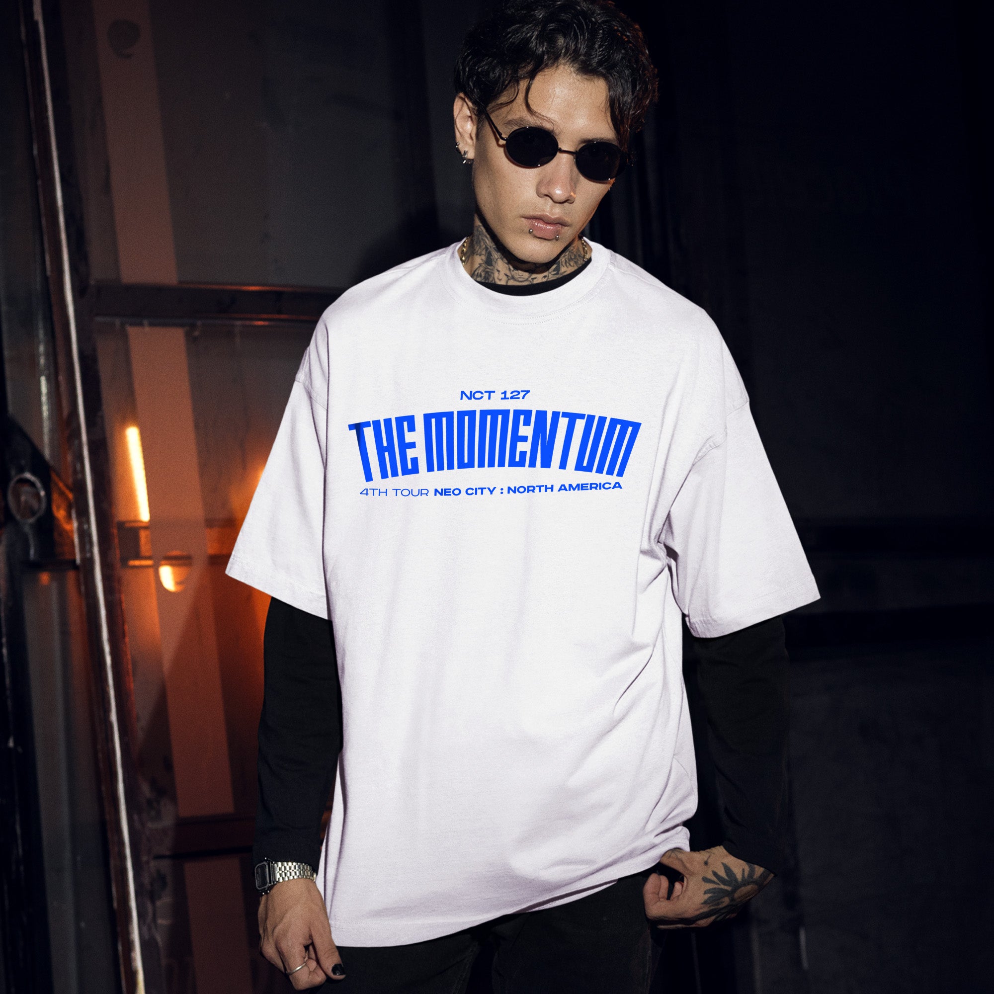 NCT 127 Momentum 4th Tour Neo City T-Shirt - Men Front view, Y2K kpop concert tee