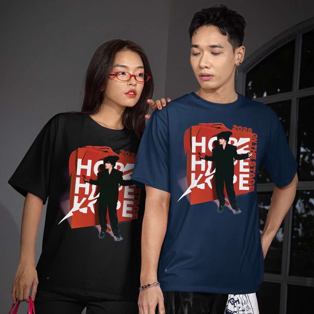 BTS J-Hope Retro On The Stage T-Shirt - Couple view, Y2K kpop concert tee