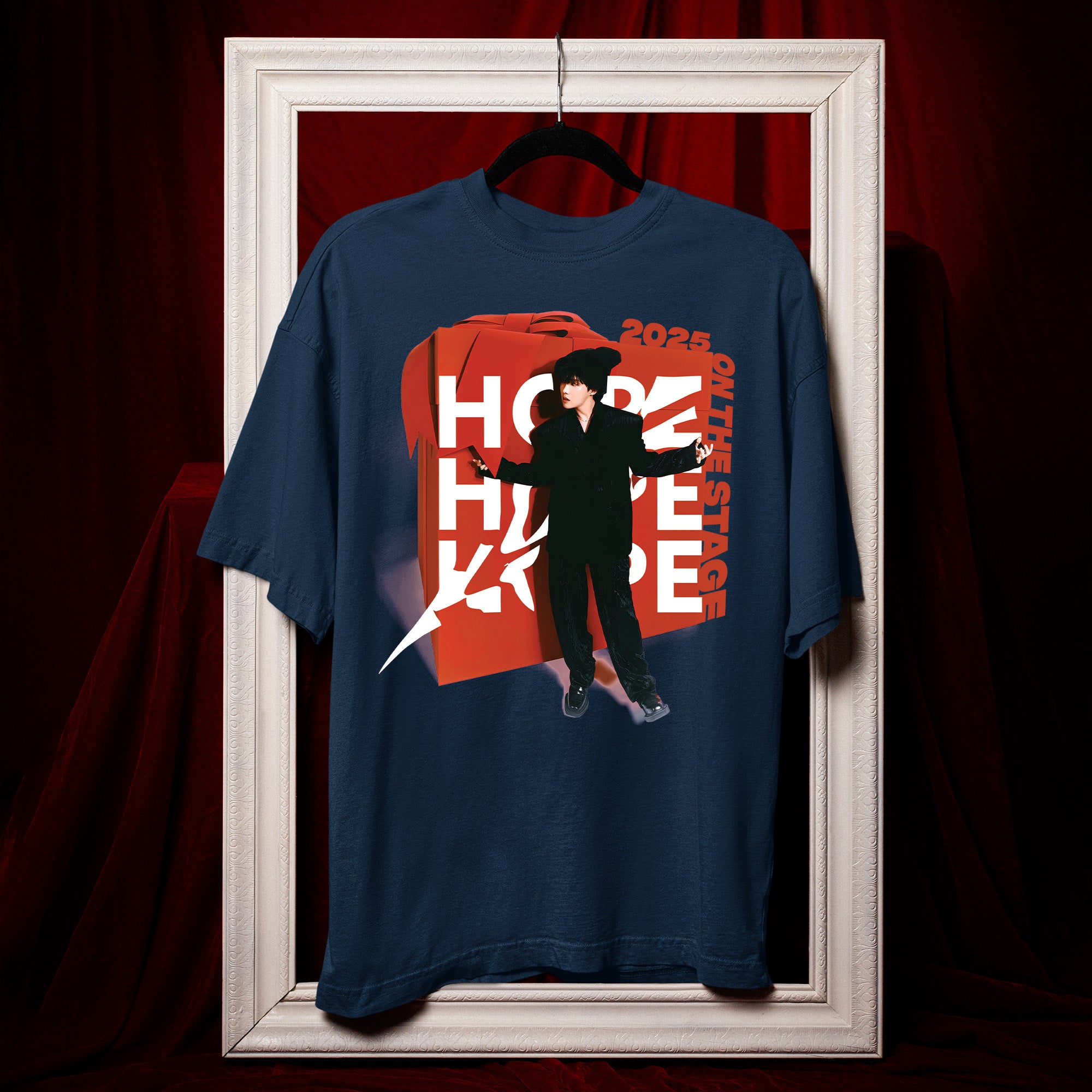 BTS J-Hope Retro On The Stage T-Shirt - Hang view, Y2K kpop concert tee