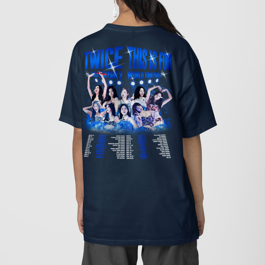 TWICE Retro This Is For World Tour 2 T-Shirt - Back view, Y2K kpop concert tee