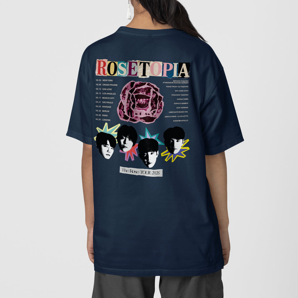 The Rose Rosetopia 2026 T-Shirt - Back view, Y2K kpop concert tee