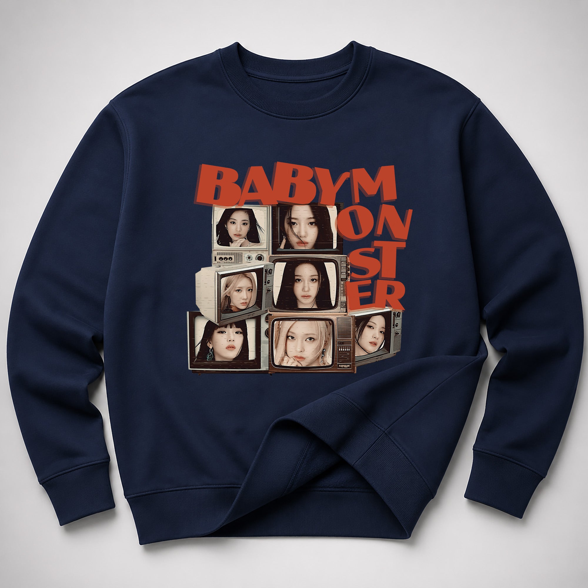 BABYMONSTER member Sweatshirt - Spread view, Y2K kpop concert sweatshirt