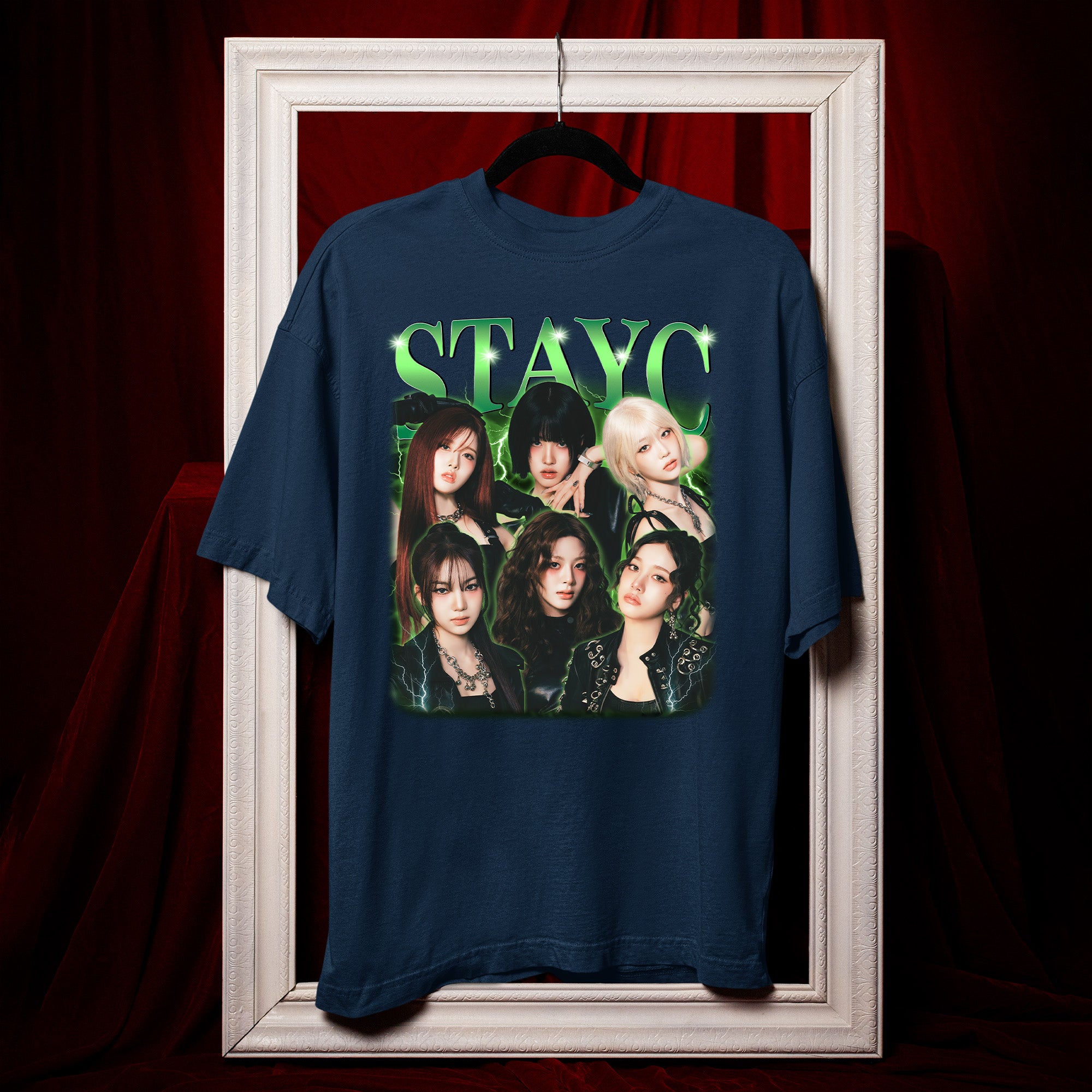 STAYC Retro Classic T-Shirt - Hang view, Y2K kpop concert tee
