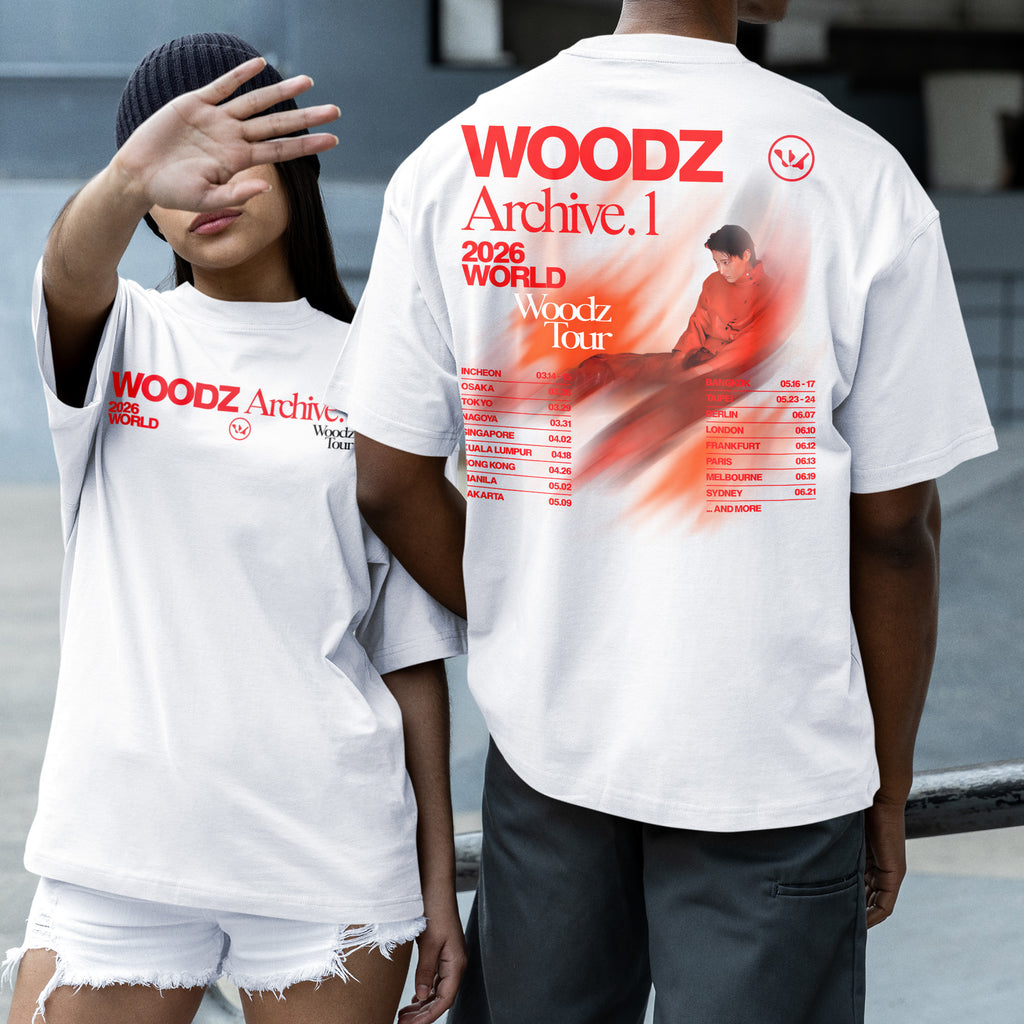 WOODZ Archive 2026 World Tour T-Shirt - Couple 2 view, Y2K kpop concert tee