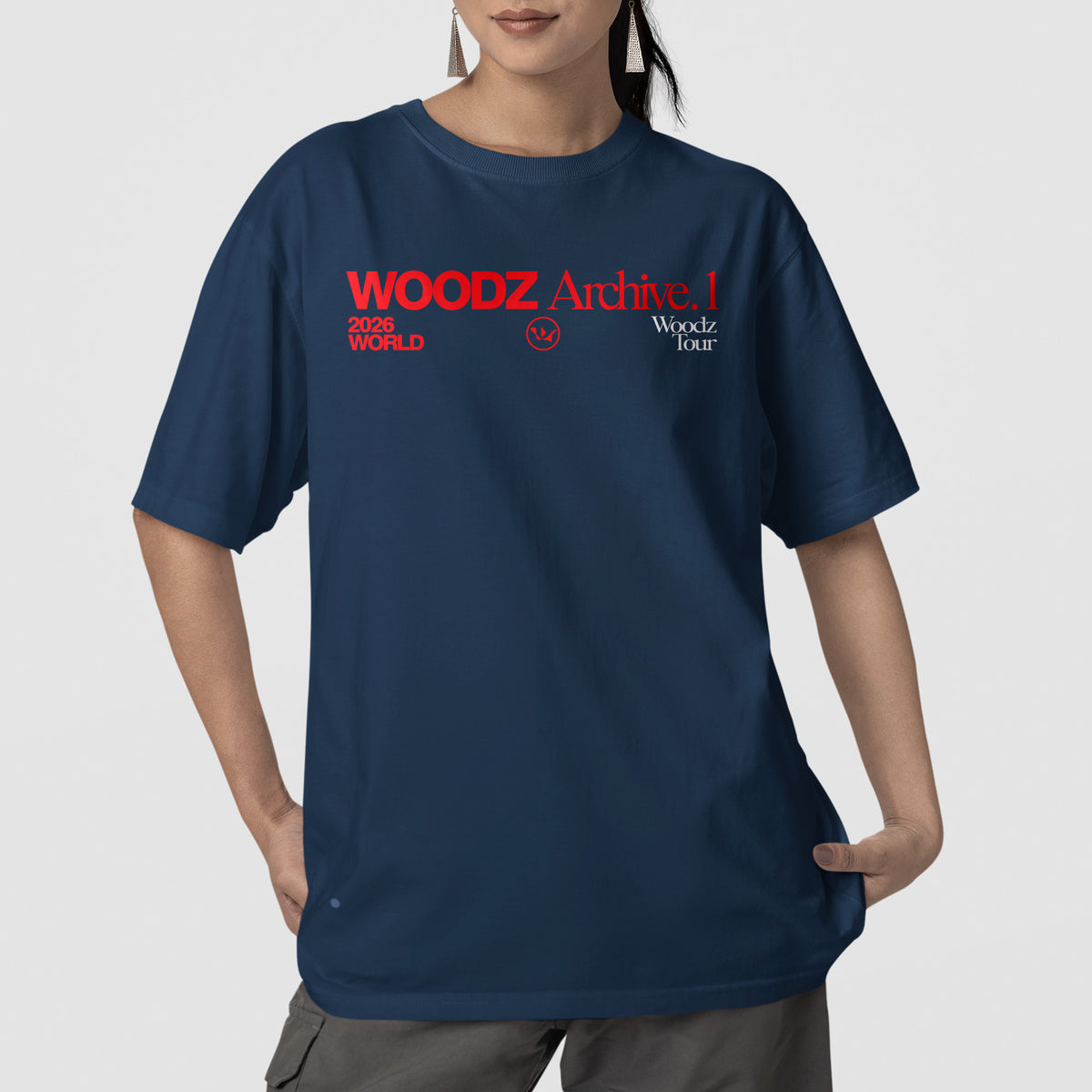 WOODZ Archive 2026 World Tour T-Shirt - Front view, Y2K kpop concert tee