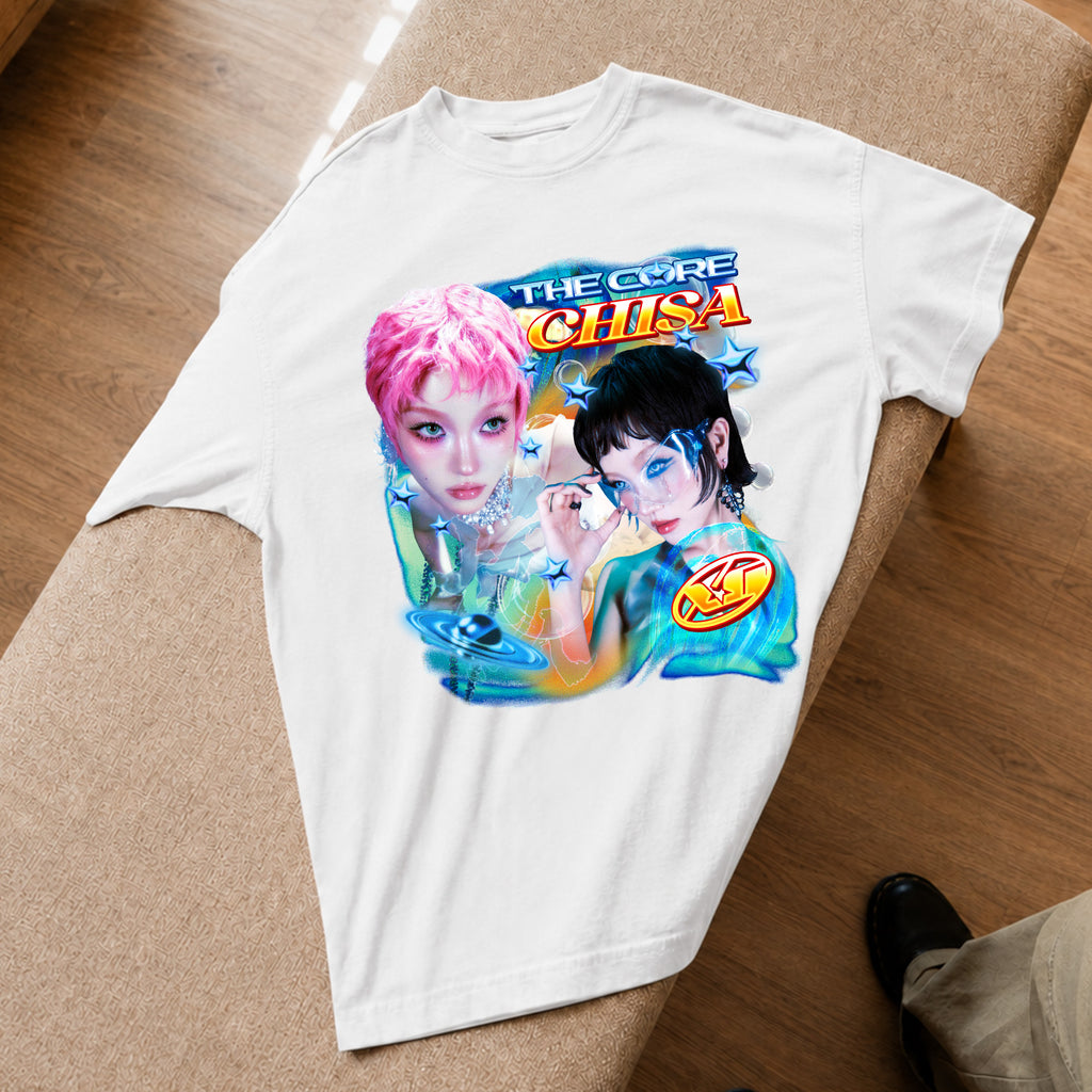 XG The Core Chisa T-Shirt - Spread view, Y2K kpop concert tee