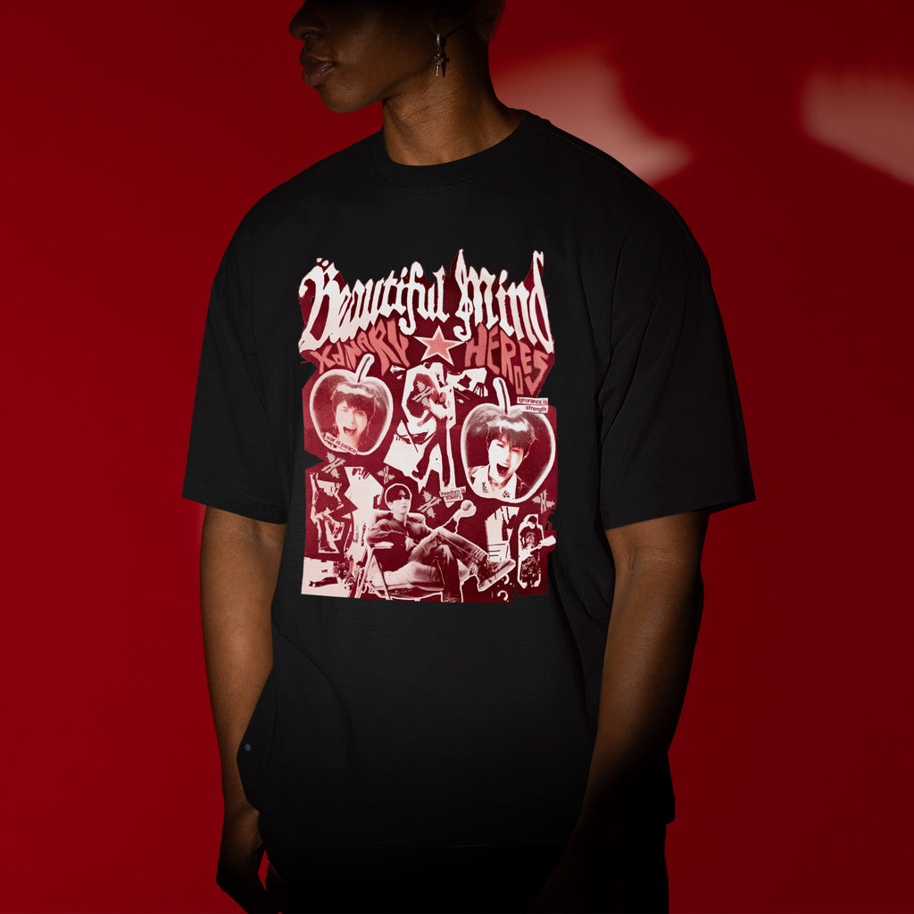 XDINARY HEROES Beautiful Mind T-Shirt - Men view, Y2K kpop concert tee