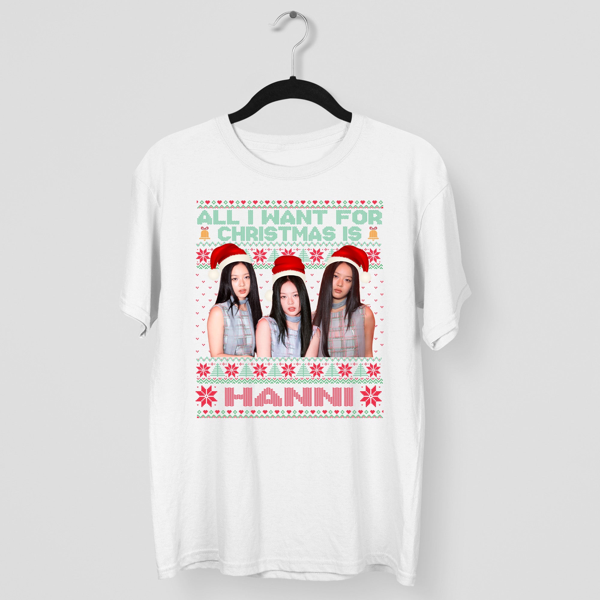 All You Want For Christmas Is Hanni T-Shirt - Main view, Y2K kpop concert tee
