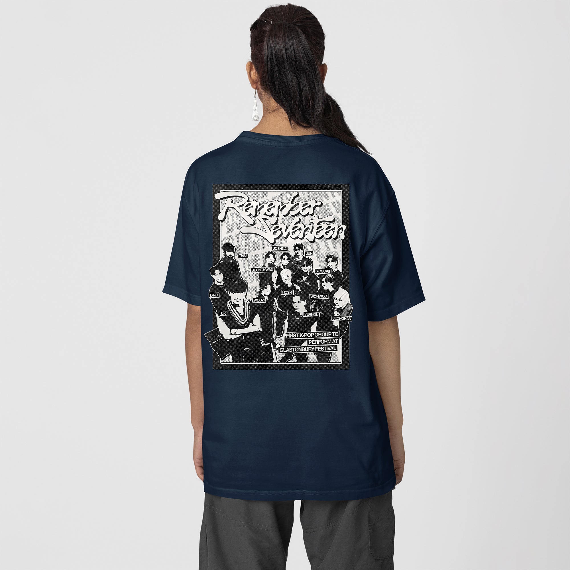 SEVENTEEN Remember T-Shirt - Back view, Y2K kpop concert tee