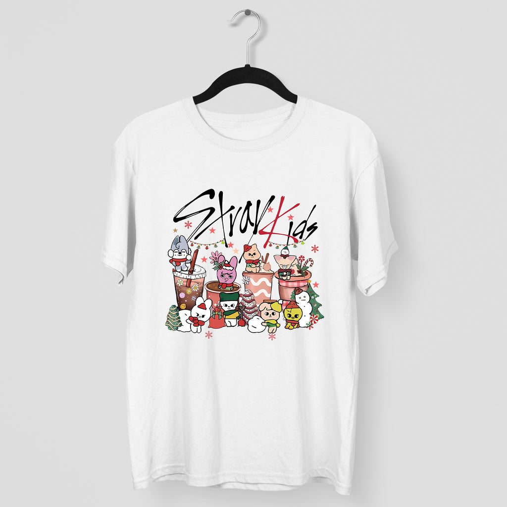 Stray Kids Merry Christmas Skzoo T-Shirt - Main view, Y2K kpop concert tee