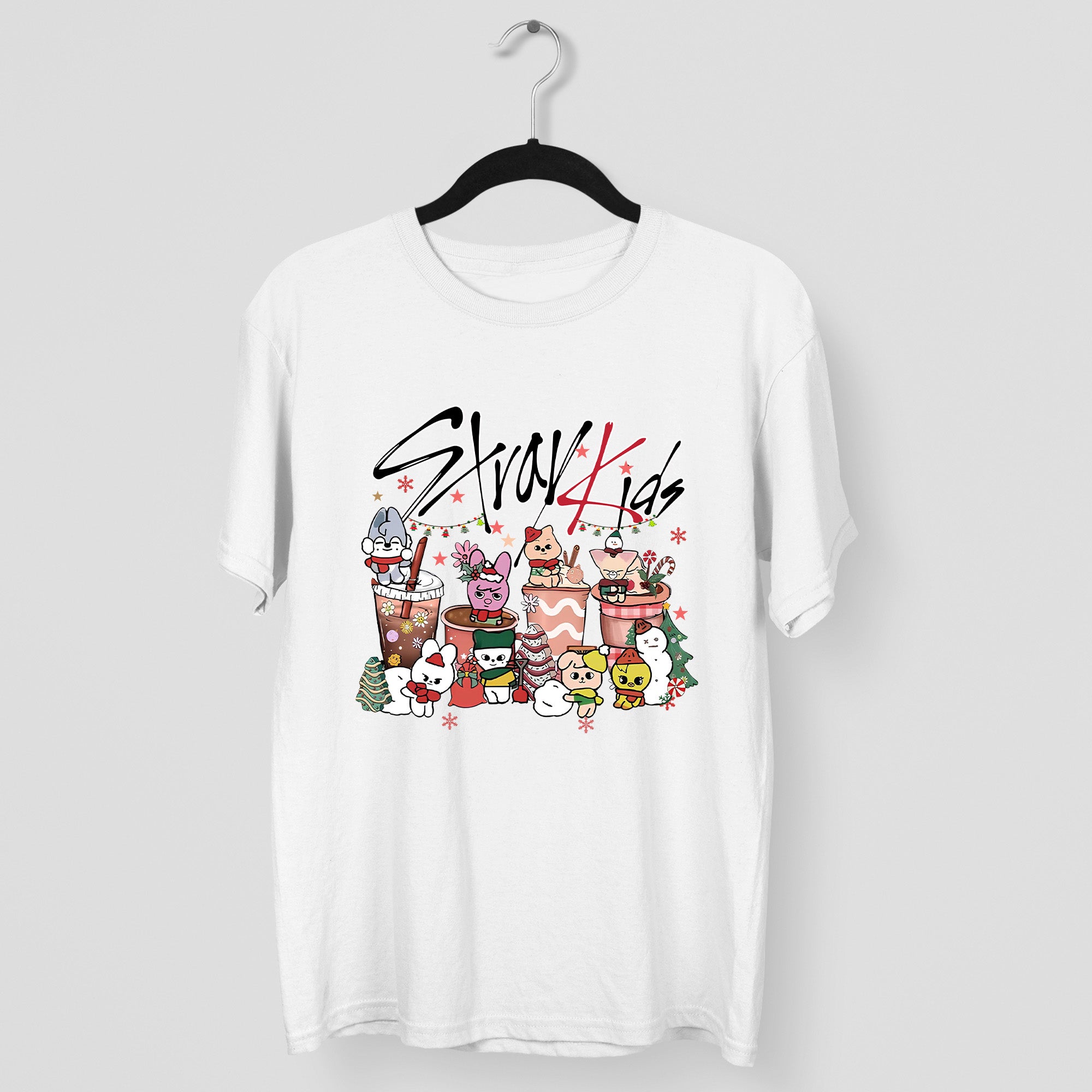 Stray Kids Merry Christmas Skzoo T-Shirt - Main view, Y2K kpop concert tee