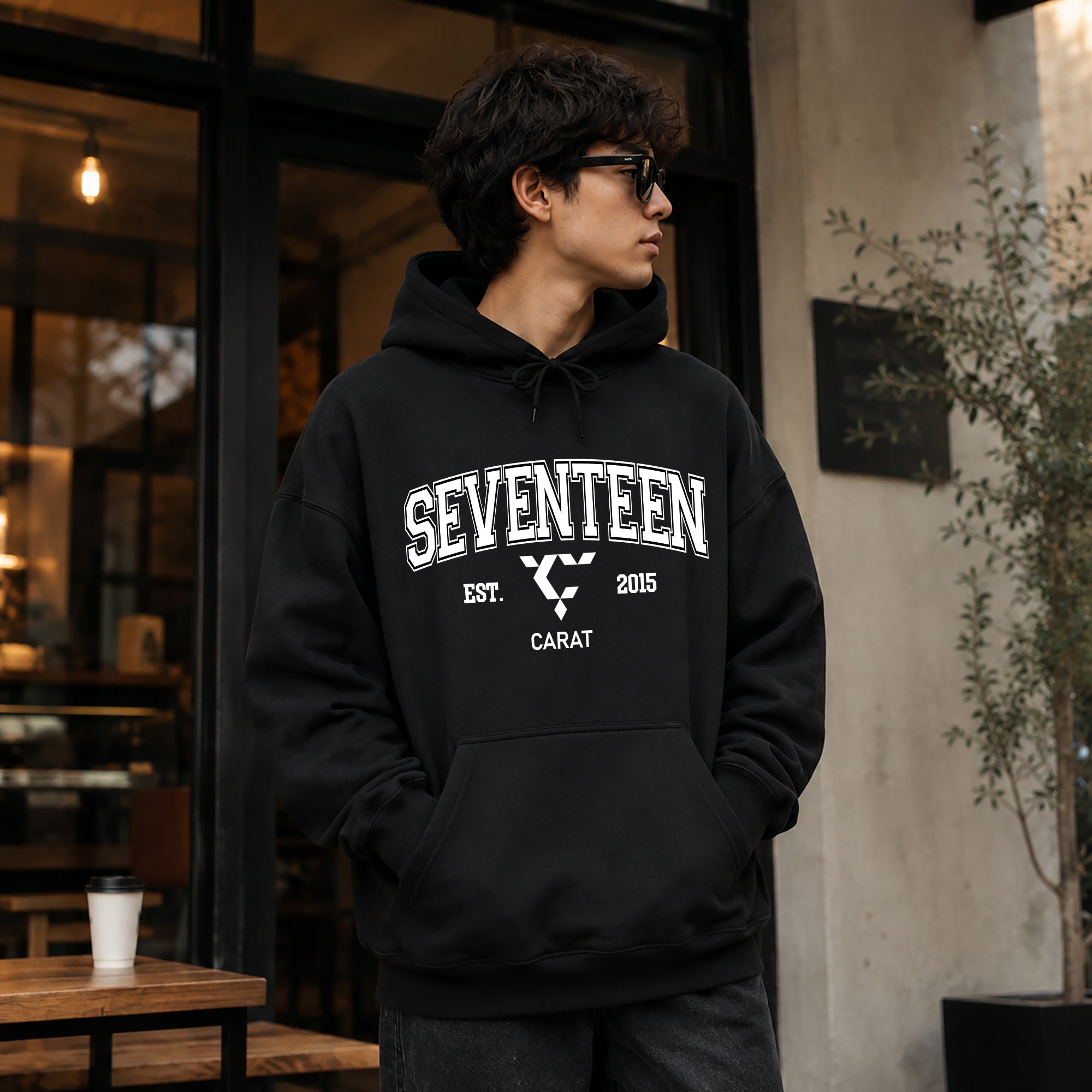SEVENTEEN EST 2015 Hoodie - Men view, Y2K kpop concert hoodie