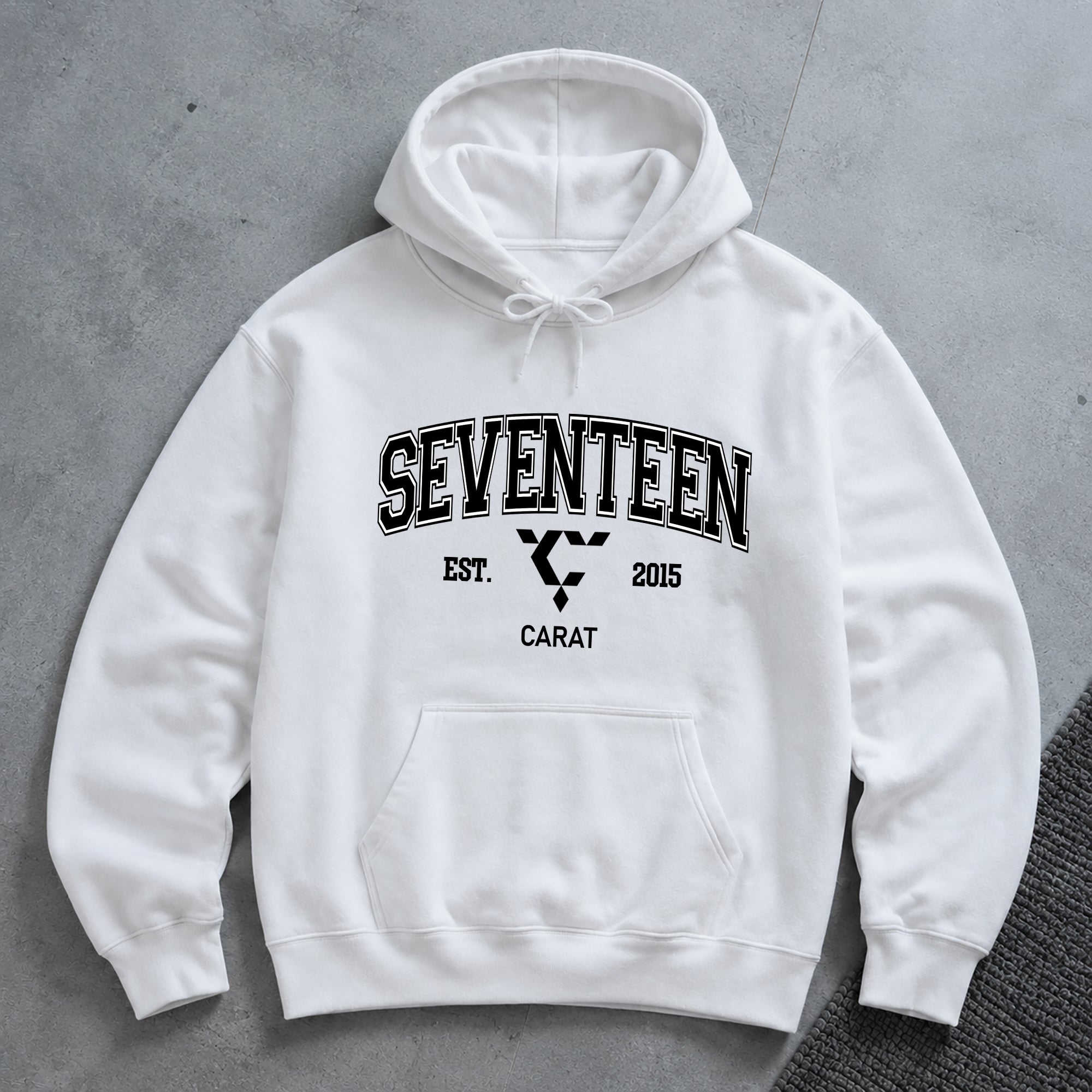 SEVENTEEN EST 2015 Hoodie - Spread view, Y2K kpop concert hoodie