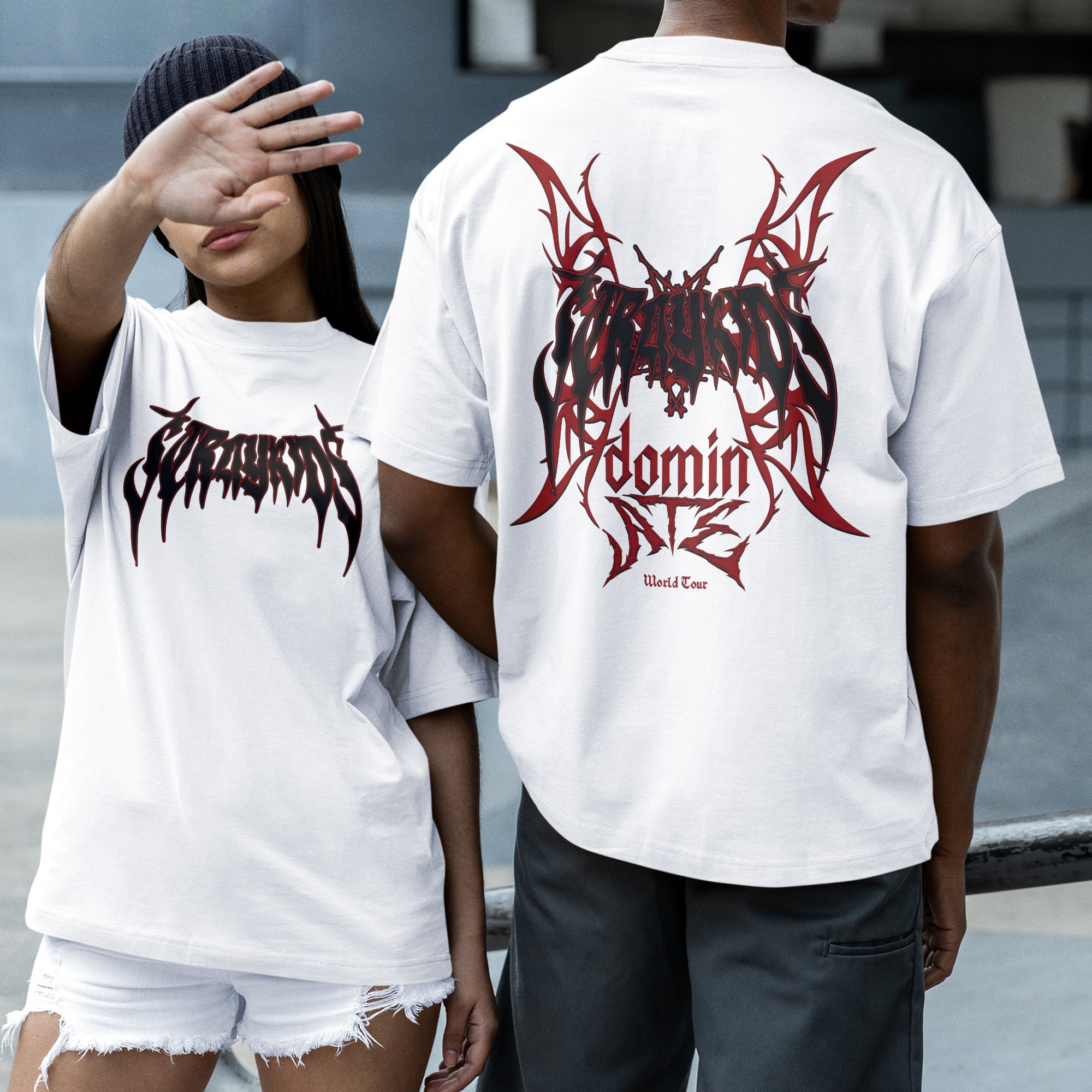 Stray Kids DominATE T-Shirt - Couple 2 view, Y2K kpop concert tee
