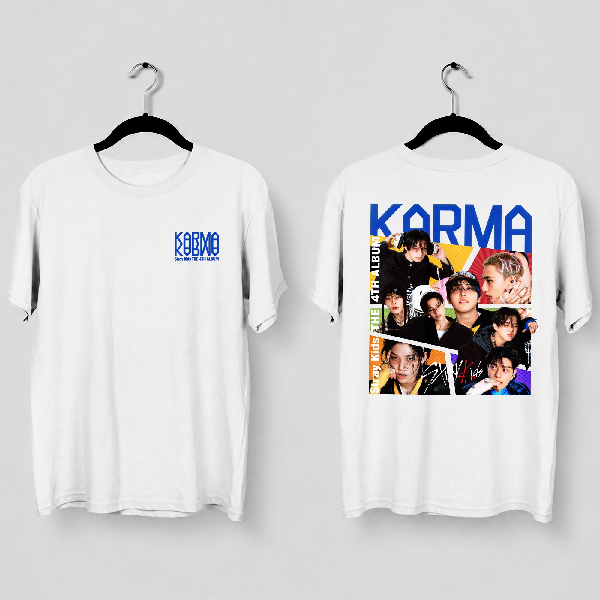 Stray Kids The 4th Album Karma T-Shirt - Main view, Y2K kpop concert tee