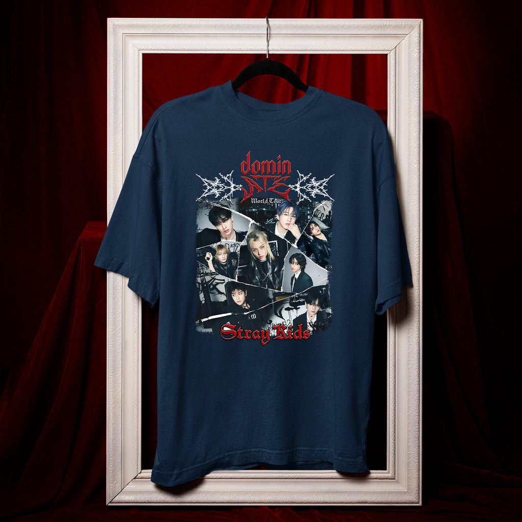 Stray Kids Dominate Tour T-Shirt - Hang view, Y2K kpop concert tee
