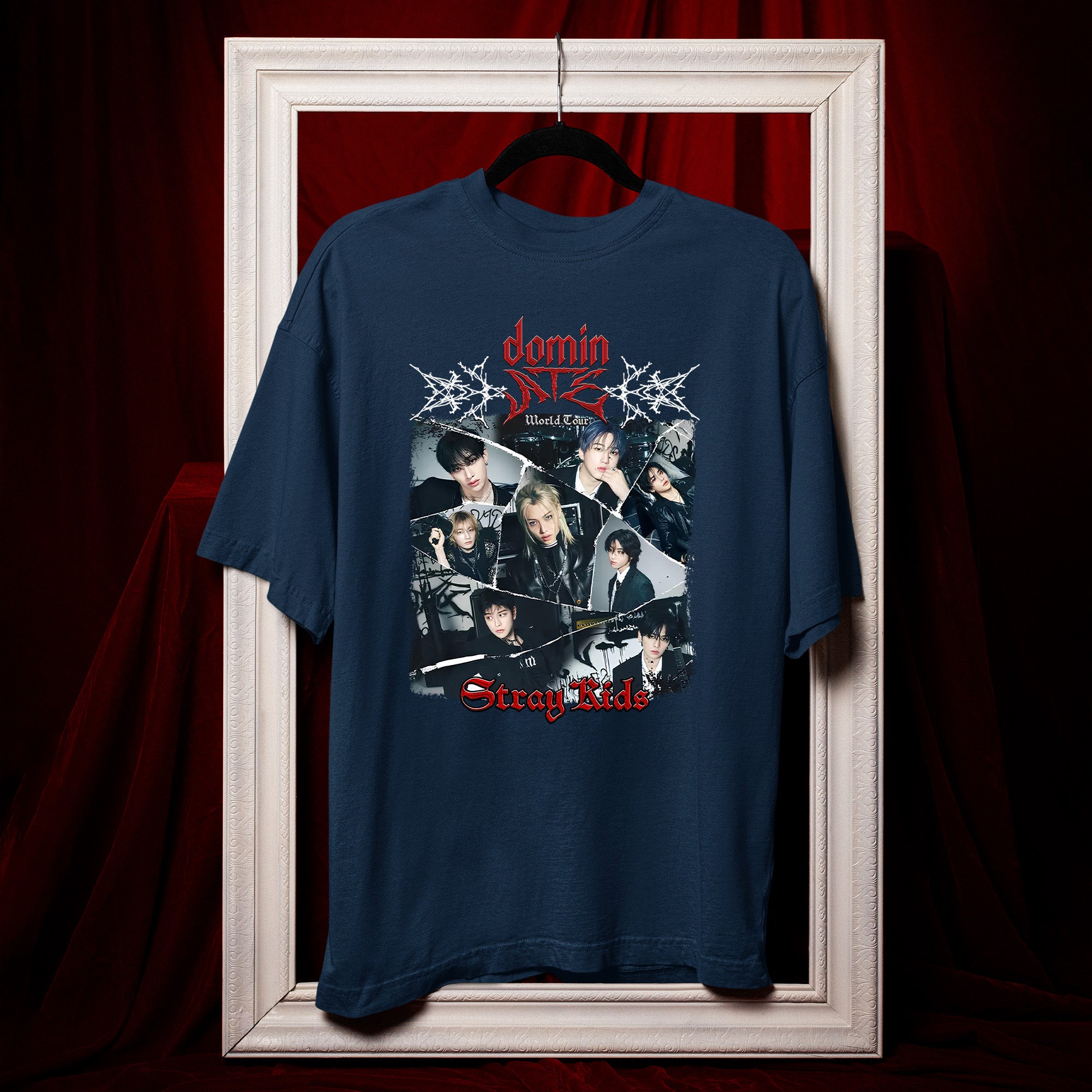 Stray Kids Dominate Tour T-Shirt - Hang view, Y2K kpop concert tee