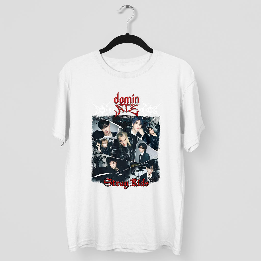 Stray Kids Dominate Tour T-Shirt - Main view, Y2K kpop concert tee