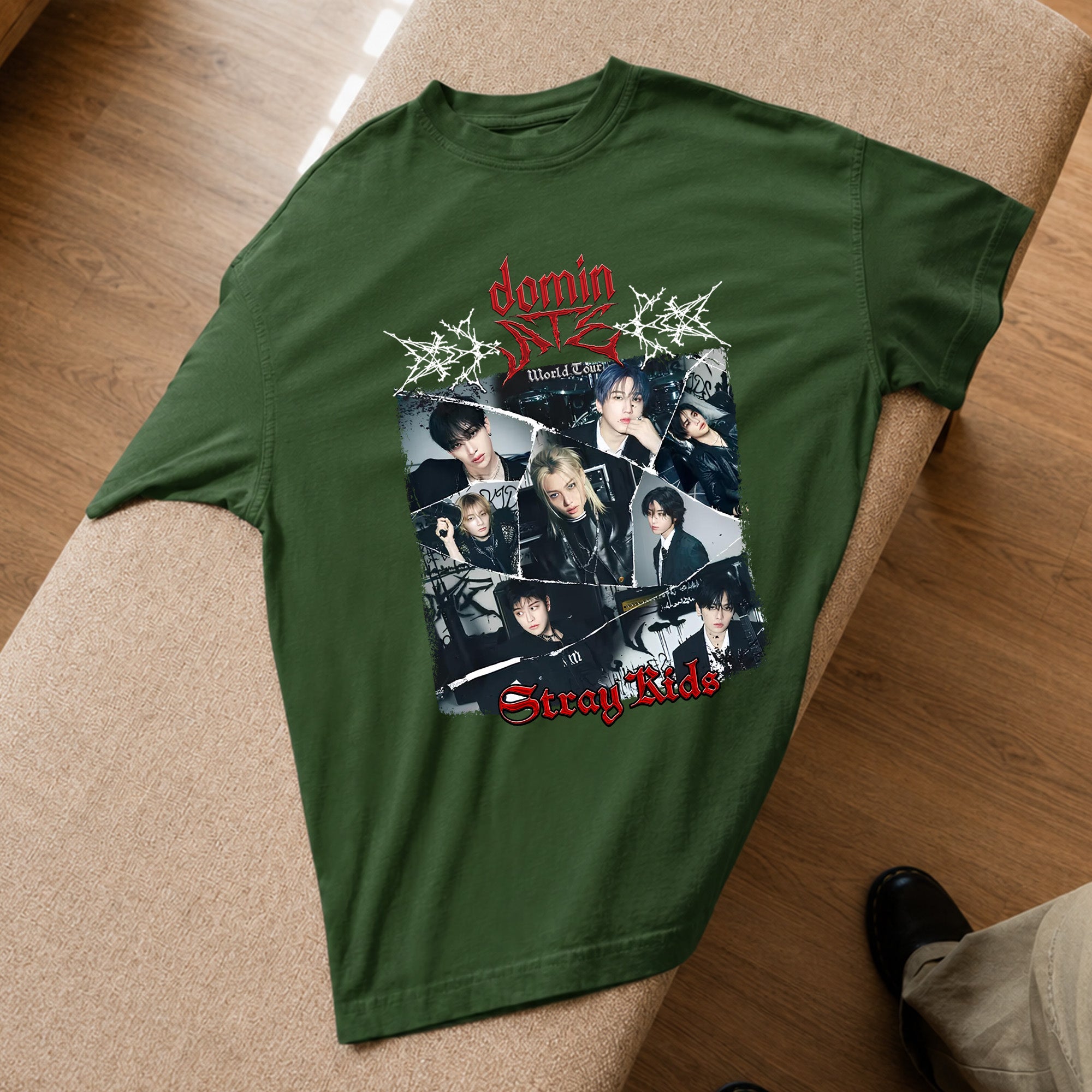Stray Kids Dominate Tour T-Shirt - Spread view, Y2K kpop concert tee