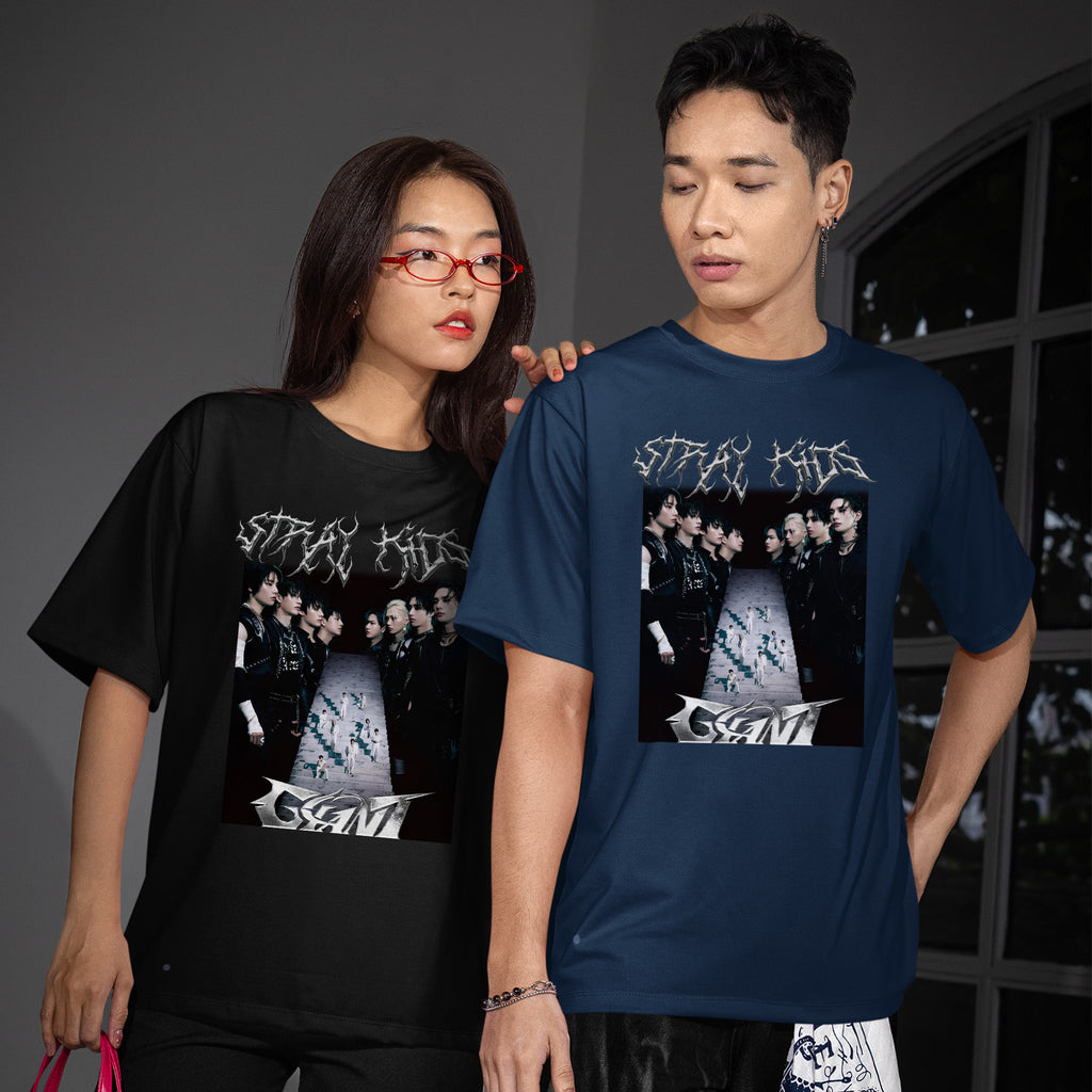 Stray Kids Giant Album T-Shirt - Couple view, Y2K kpop concert tee