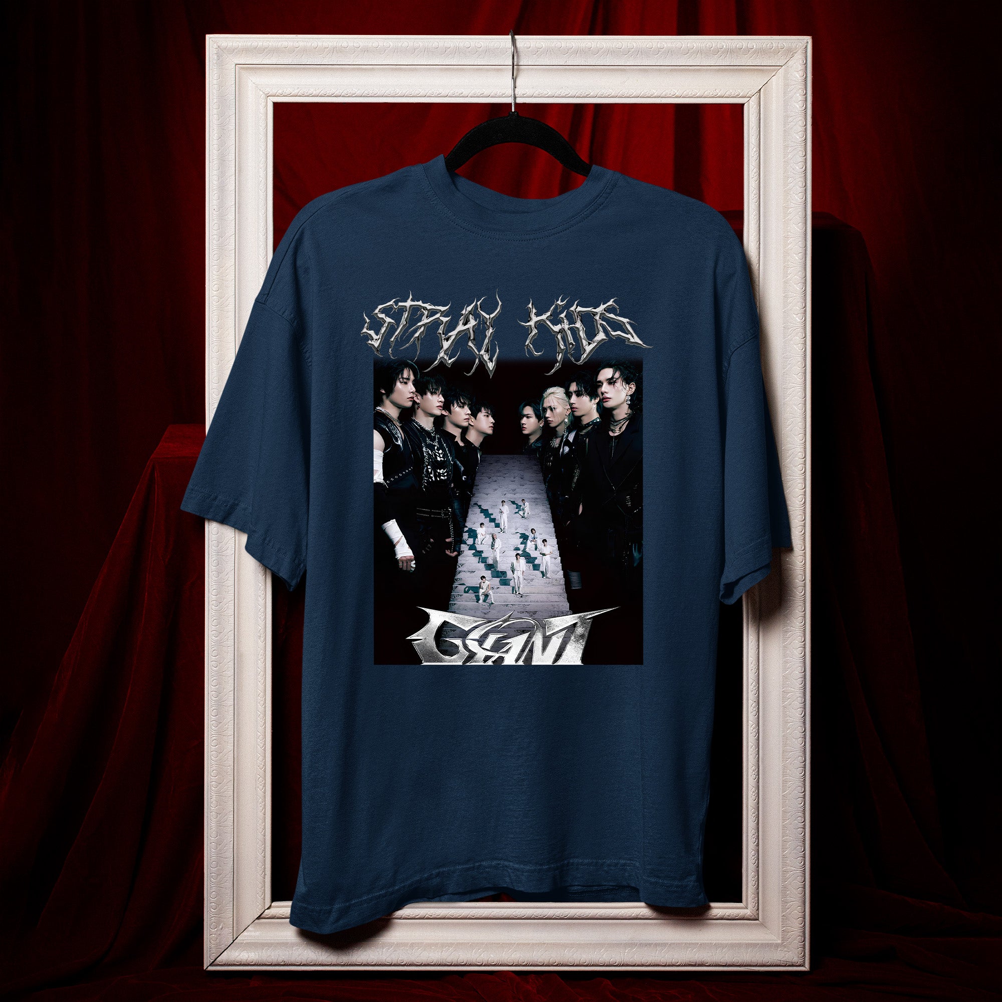 Stray Kids Giant Album T-Shirt - Hang view, Y2K kpop concert tee