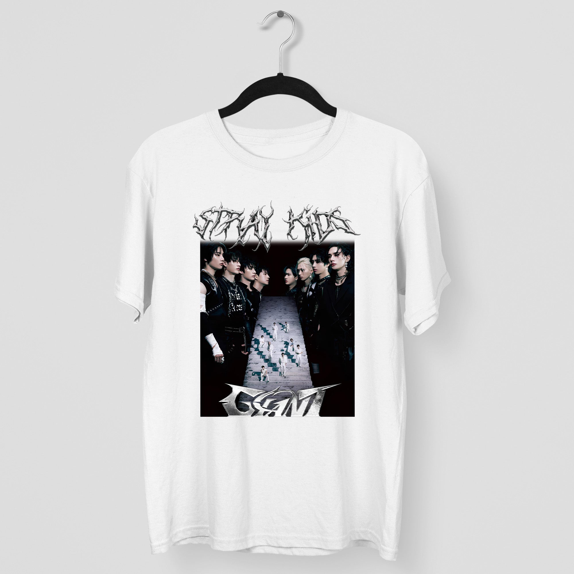 Stray Kids Giant Album T-Shirt - Main view, Y2K kpop concert tee