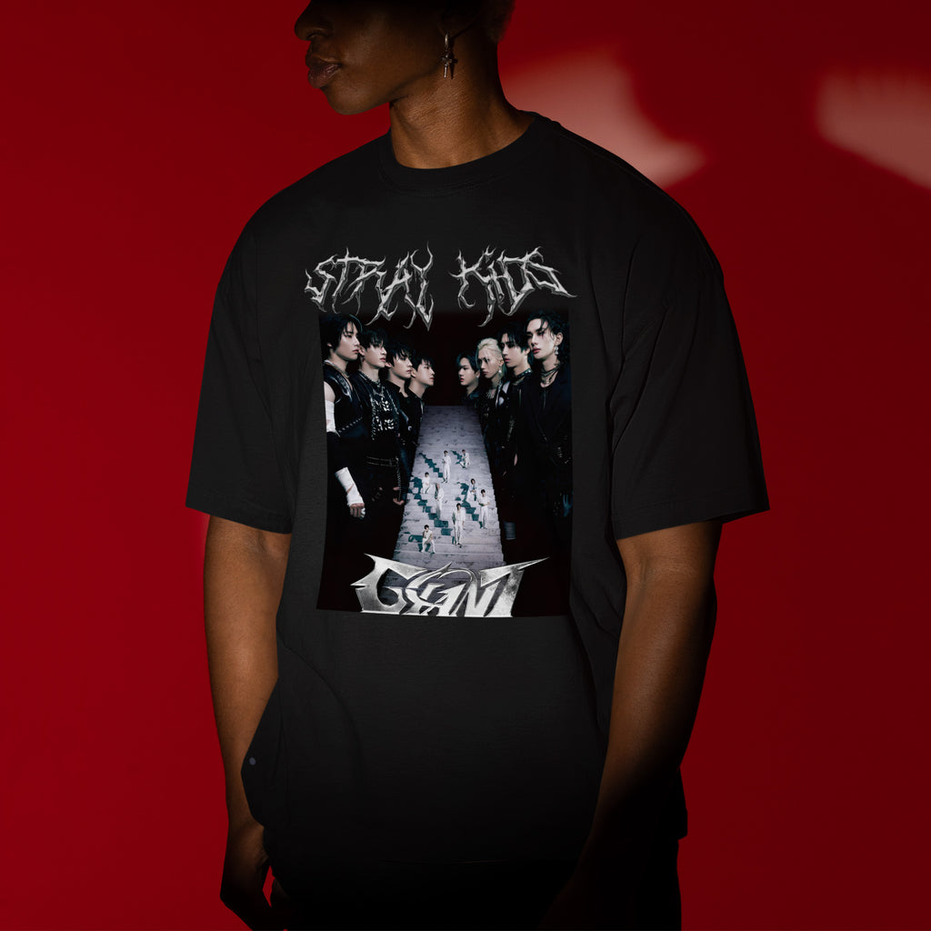 Stray Kids Giant Album T-Shirt - Men view, Y2K kpop concert tee