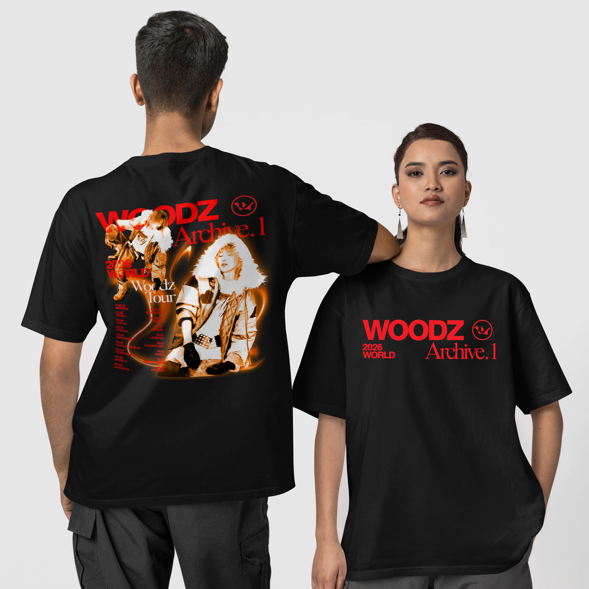 WOODZ 2026 Archive 1 T-Shirt - Couple 1 view, Y2K kpop concert tee