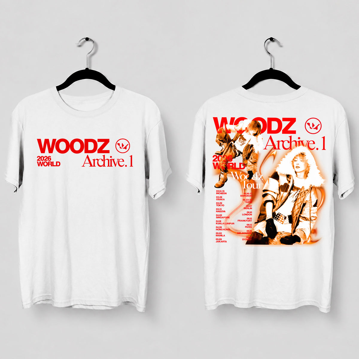 WOODZ 2026 Archive 1 T-Shirt - Main view, Y2K kpop concert tee