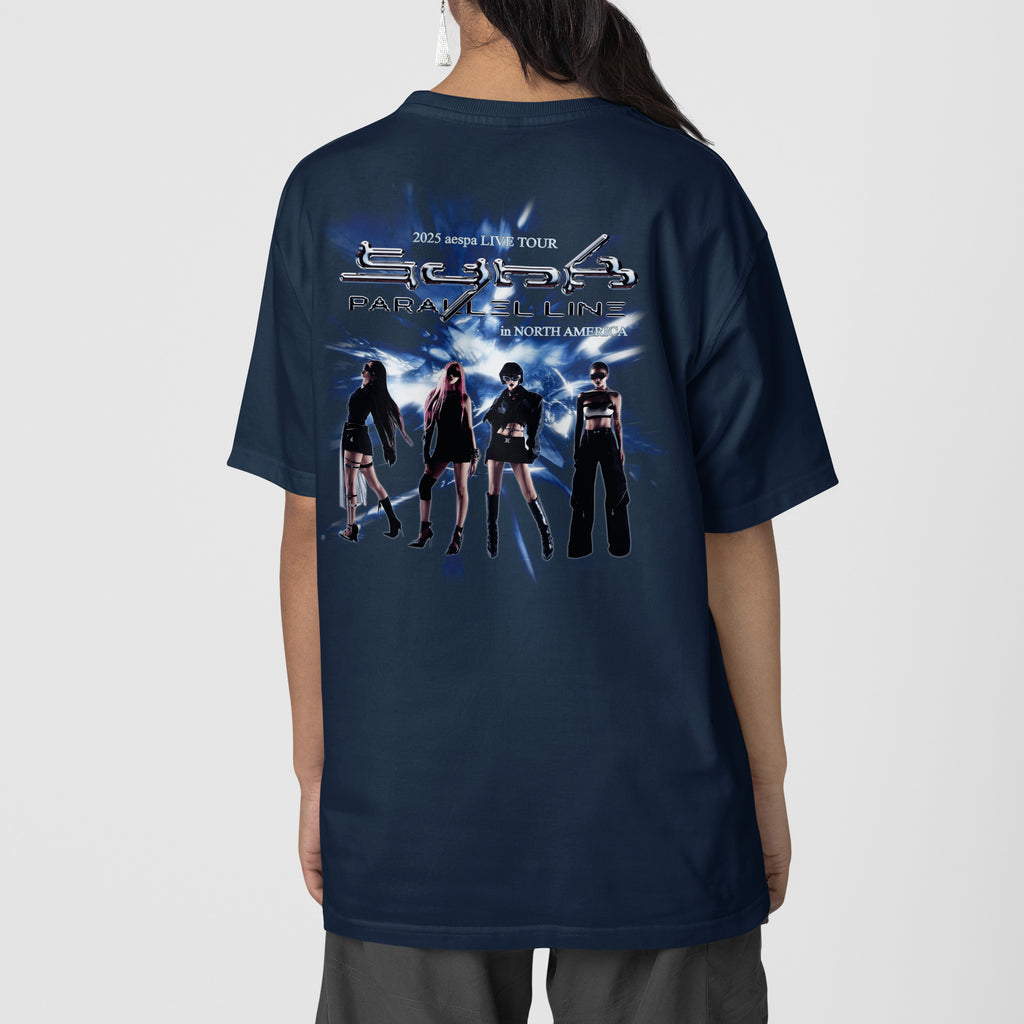 AESPA Concert In North America 2025 T-Shirt - Back view, Y2K kpop concert tee