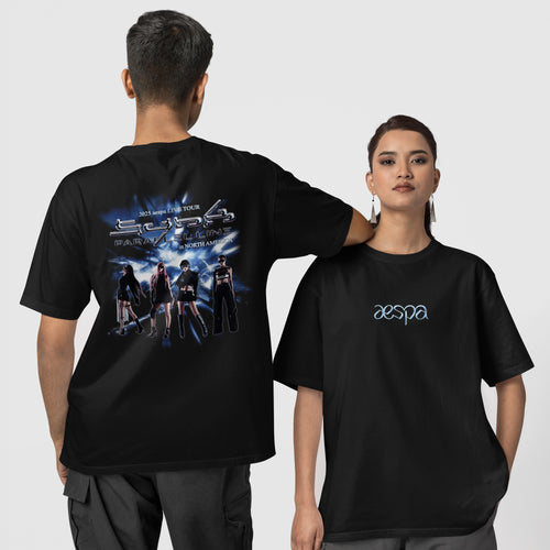 AESPA Concert In North America 2025 T-Shirt - Couple 1 view, Y2K kpop concert tee