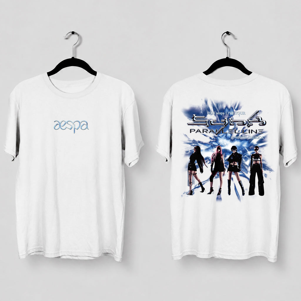 AESPA Concert In North America 2025 T-Shirt - Main view, Y2K kpop concert tee