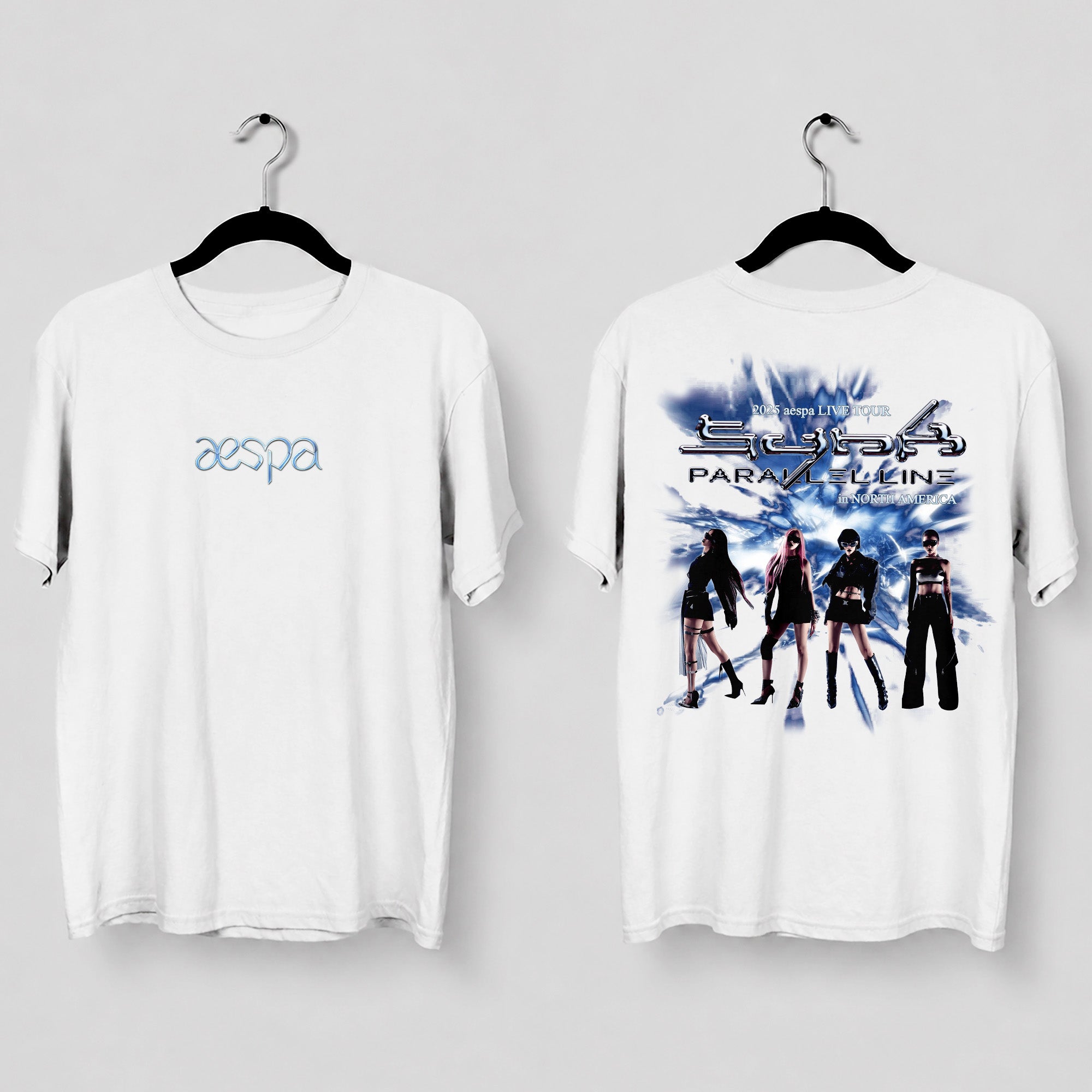 AESPA Concert In North America 2025 T-Shirt - Main view, Y2K kpop concert tee
