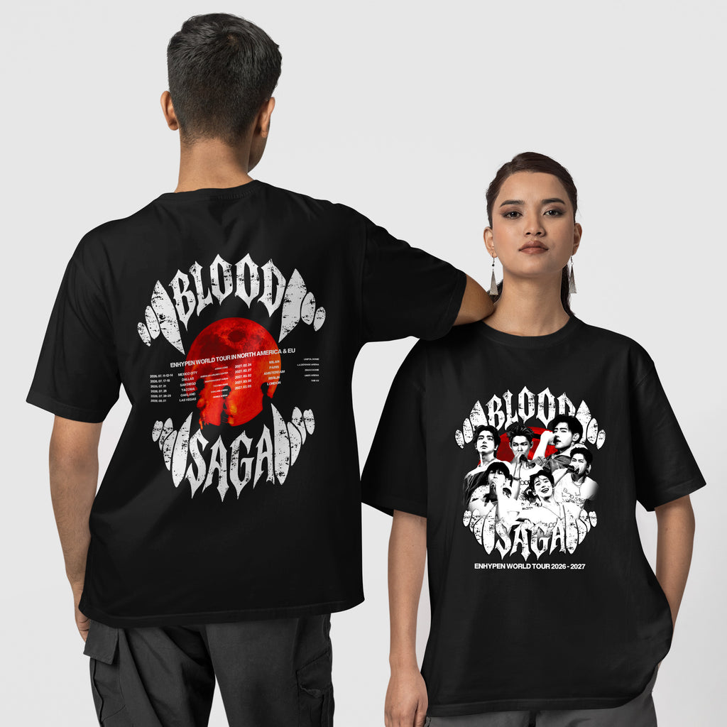 ENHYPEN Blood Saga World Tour 2026 2027 T-Shirt - Couple 1 view, Y2K kpop concert tee