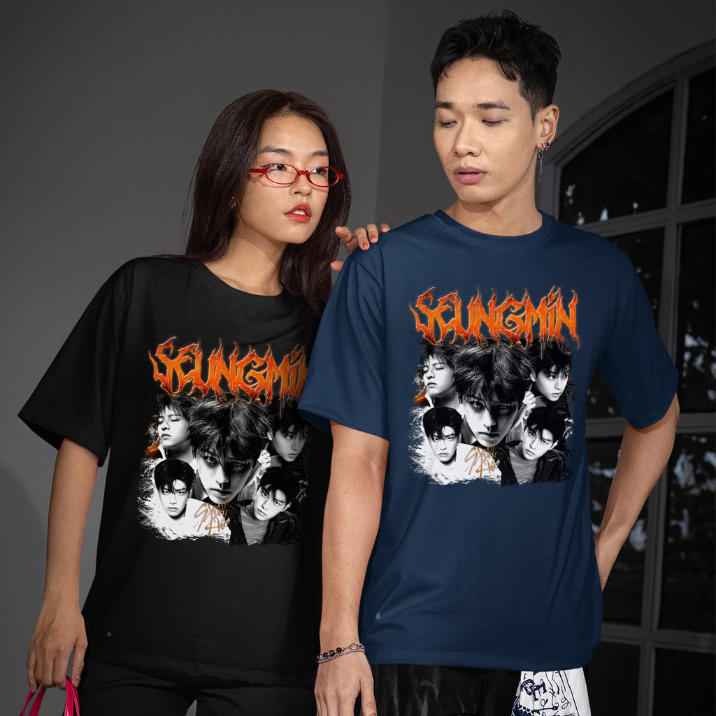 Stray Kids Graphic Seungmin T-Shirt - Couple view, Y2K kpop concert tee