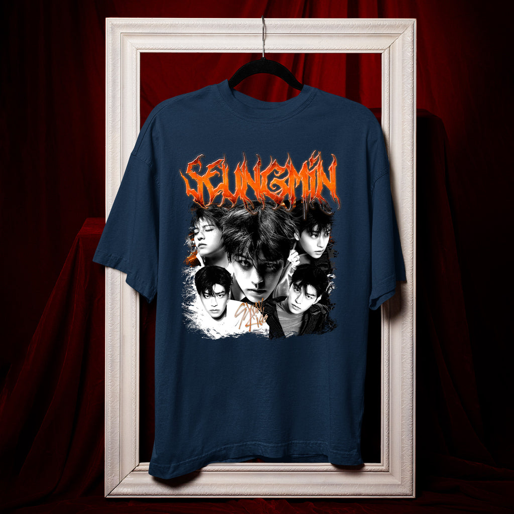 Stray Kids Graphic Seungmin T-Shirt - Hang view, Y2K kpop concert tee