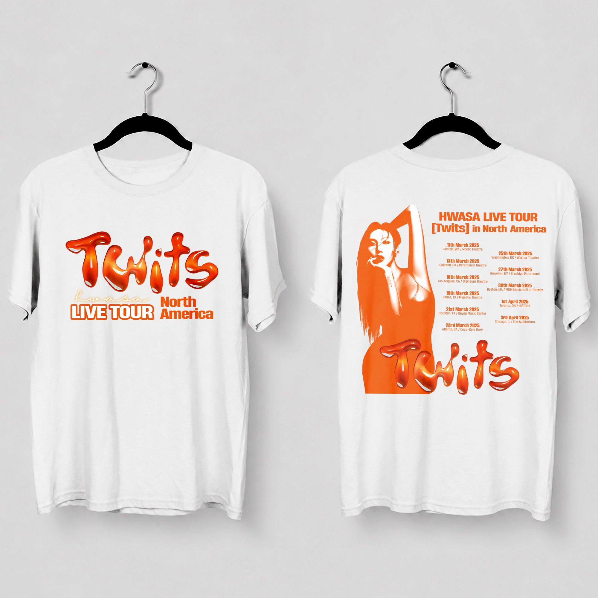 Hwasa Twits Tour Date T-Shirt - Main view, Y2K kpop concert tee