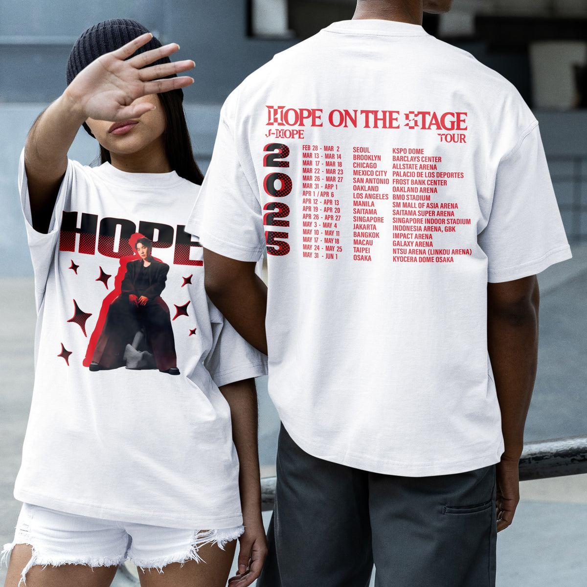 BTS J-Hope Hope On The Stage 1st Tour T-Shirt - Couple 2 view, Y2K kpop concert tee