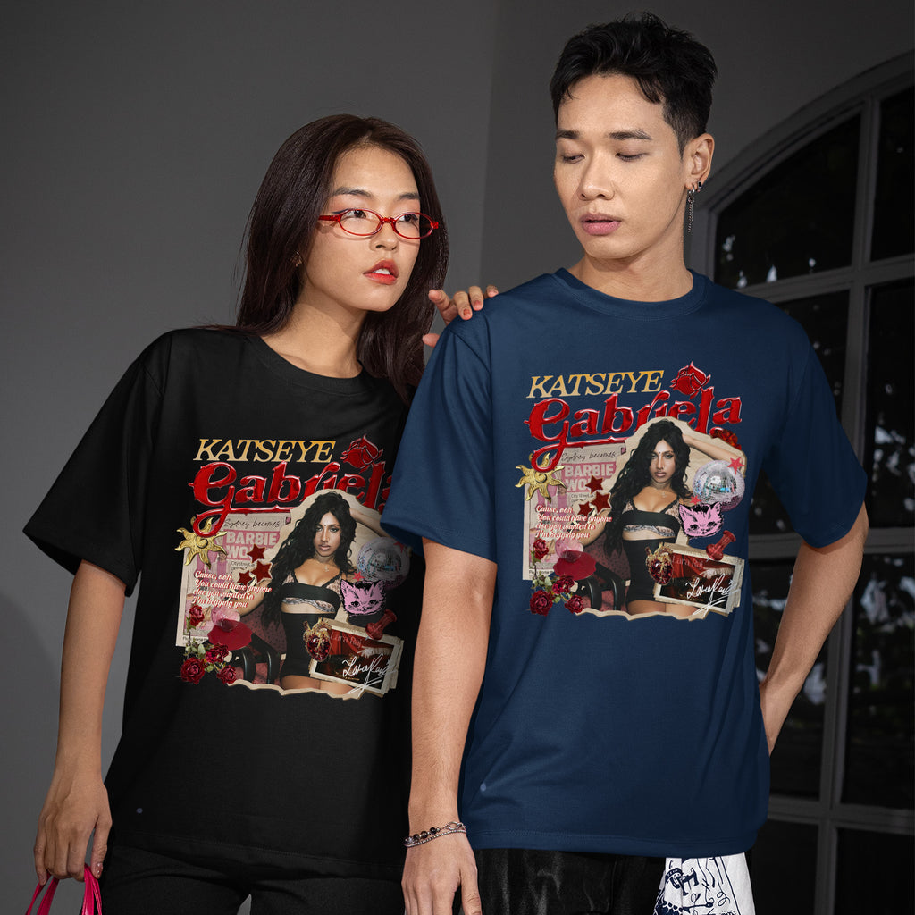KATSEYE Gabriela Lara Raj T-Shirt - Couple view, Y2K kpop concert tee