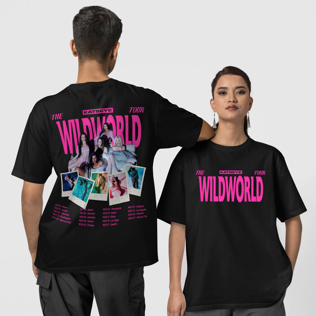 KATSEYE World Tour The Wildworld Graphic T-Shirt - Couple 1 view, Y2K kpop concert tee