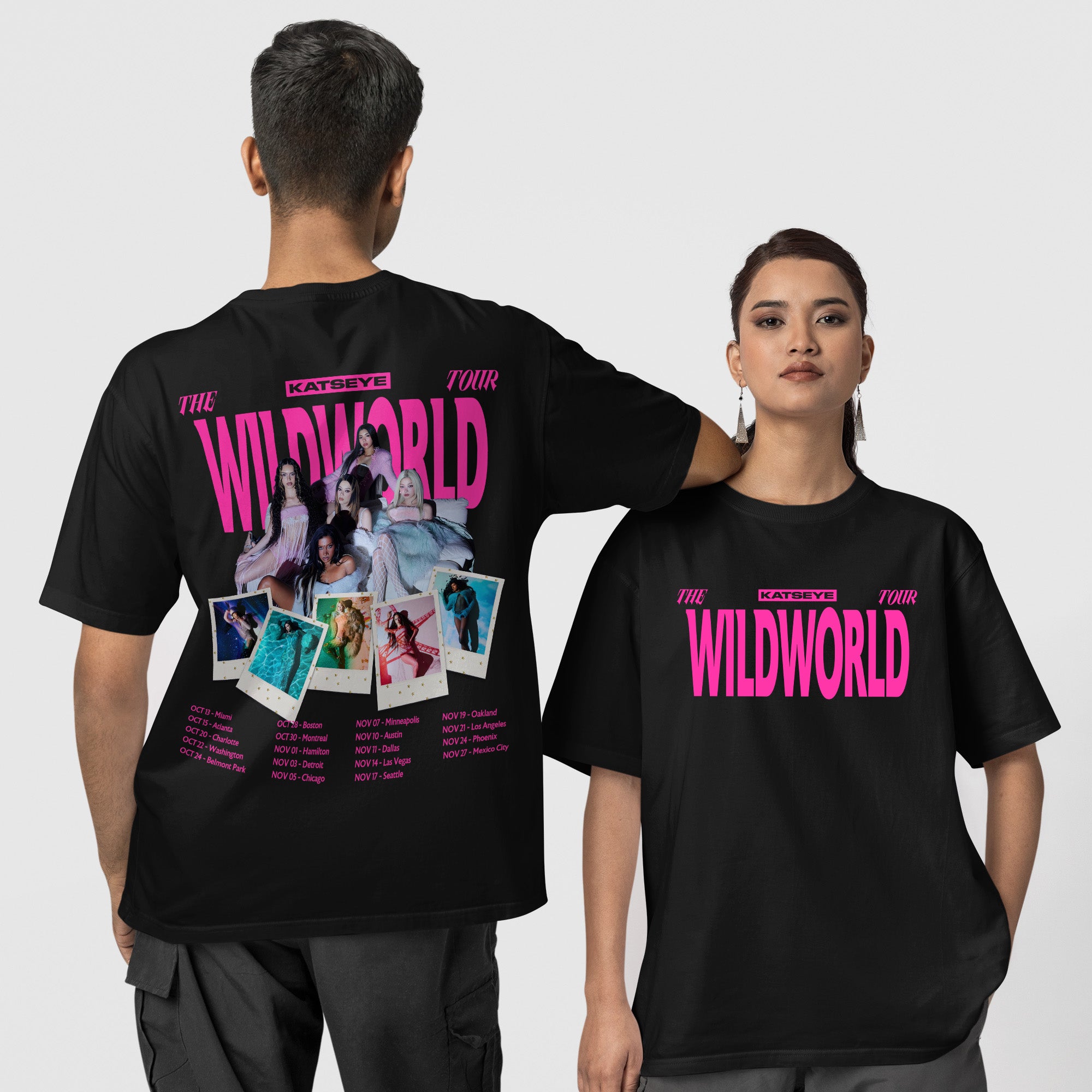 KATSEYE World Tour The Wildworld Graphic T-Shirt - Couple 1 view, Y2K kpop concert tee