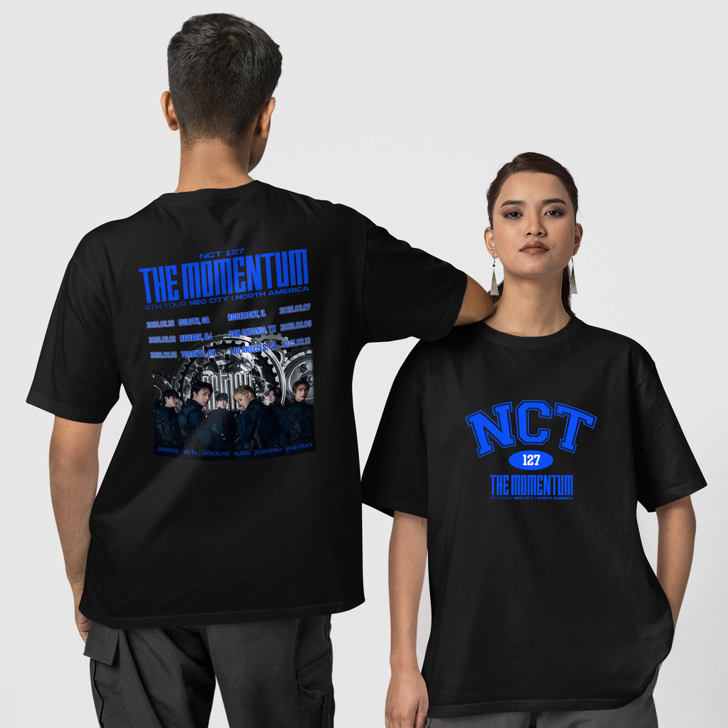 NCT 127 Momentum in North America 2025 T-Shirt - Couple 1 view, Y2K kpop concert tee