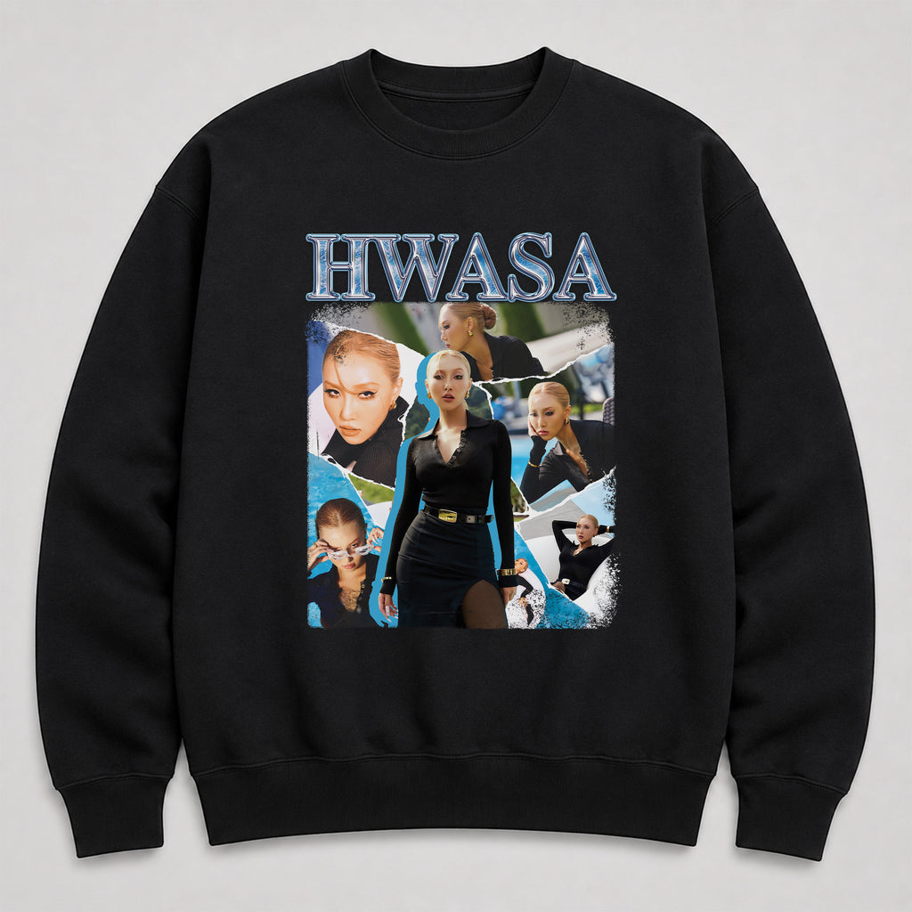 HWASA Retro Unisex Sweatshirt - Main view, Y2K kpop concert sweatshirt