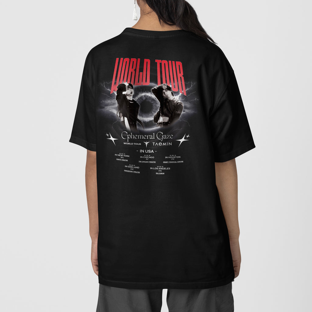 Taemin World Tour 2025 in USA T-Shirt - Back view, Y2K kpop concert tee