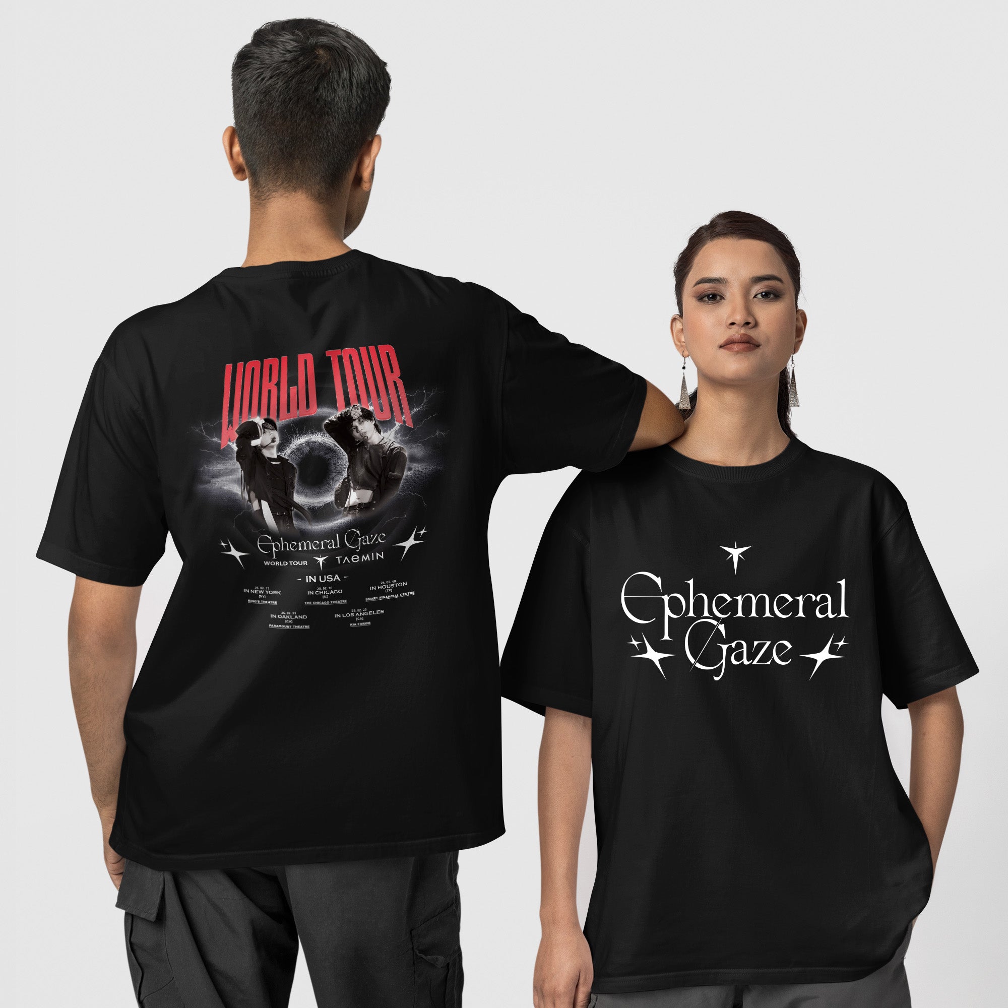 Taemin World Tour 2025 in USA T-Shirt - Couple 1 view, Y2K kpop concert tee