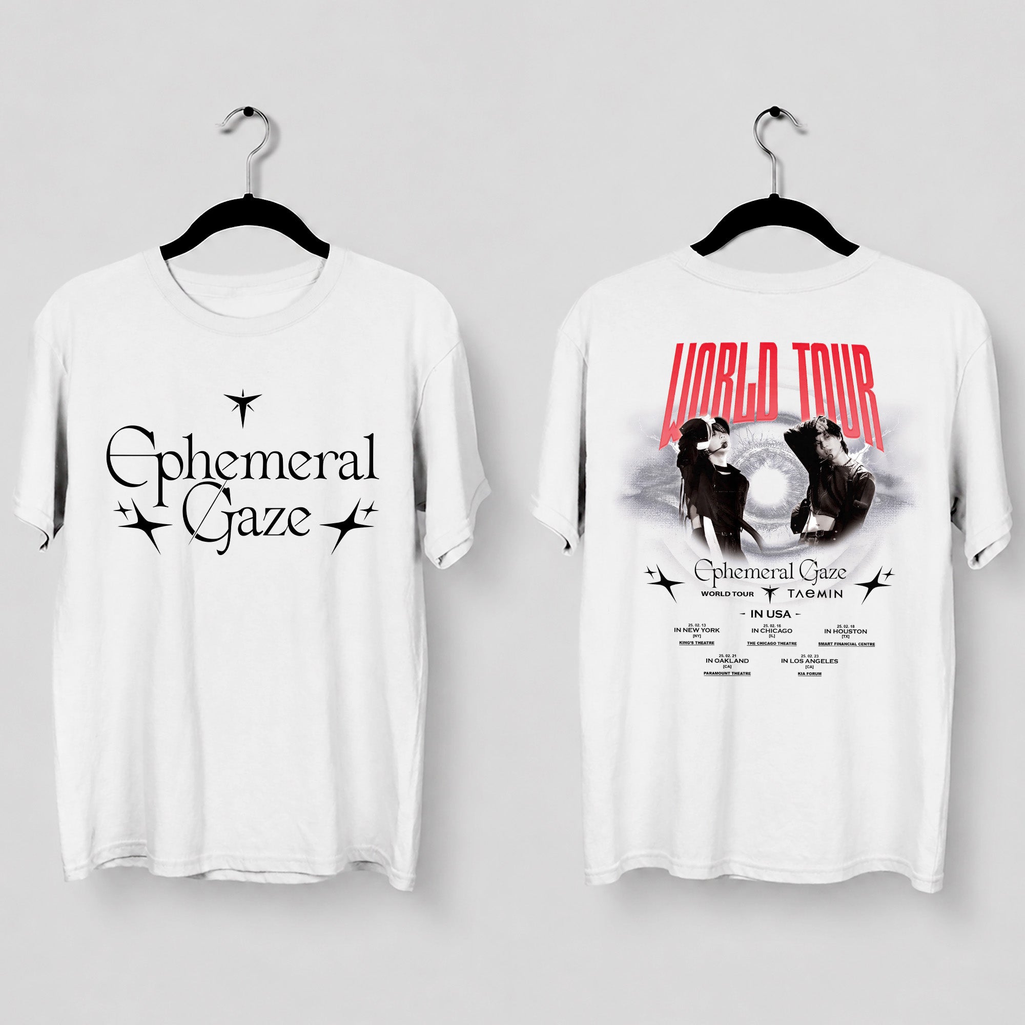 Taemin World Tour 2025 in USA T-Shirt - Main view, Y2K kpop concert tee