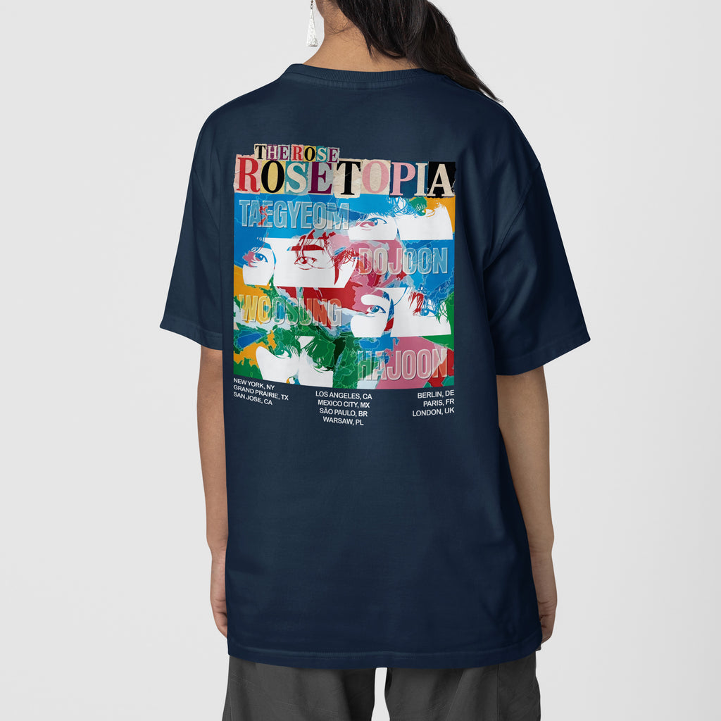 The Rose Rosetopia Member T-Shirt - Back view, Y2K kpop concert tee