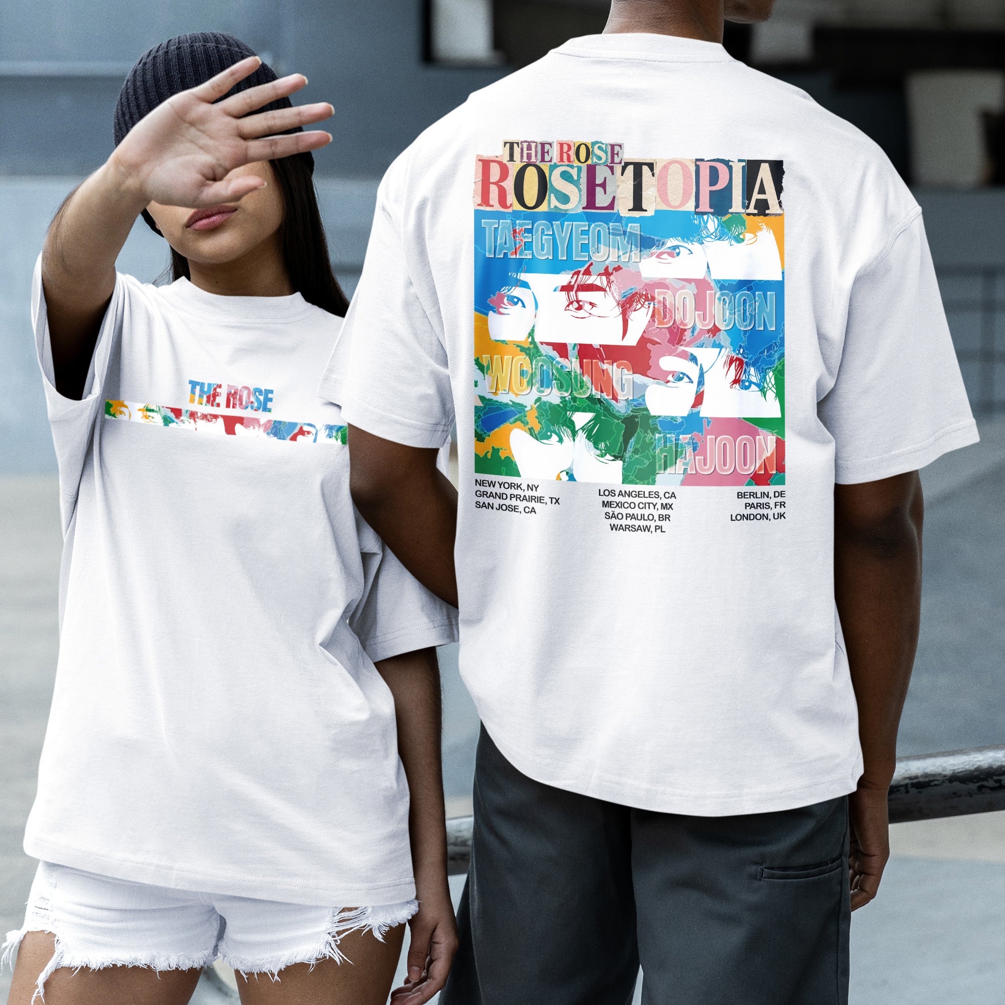The Rose Rosetopia Member T-Shirt - Couple 2 view, Y2K kpop concert tee