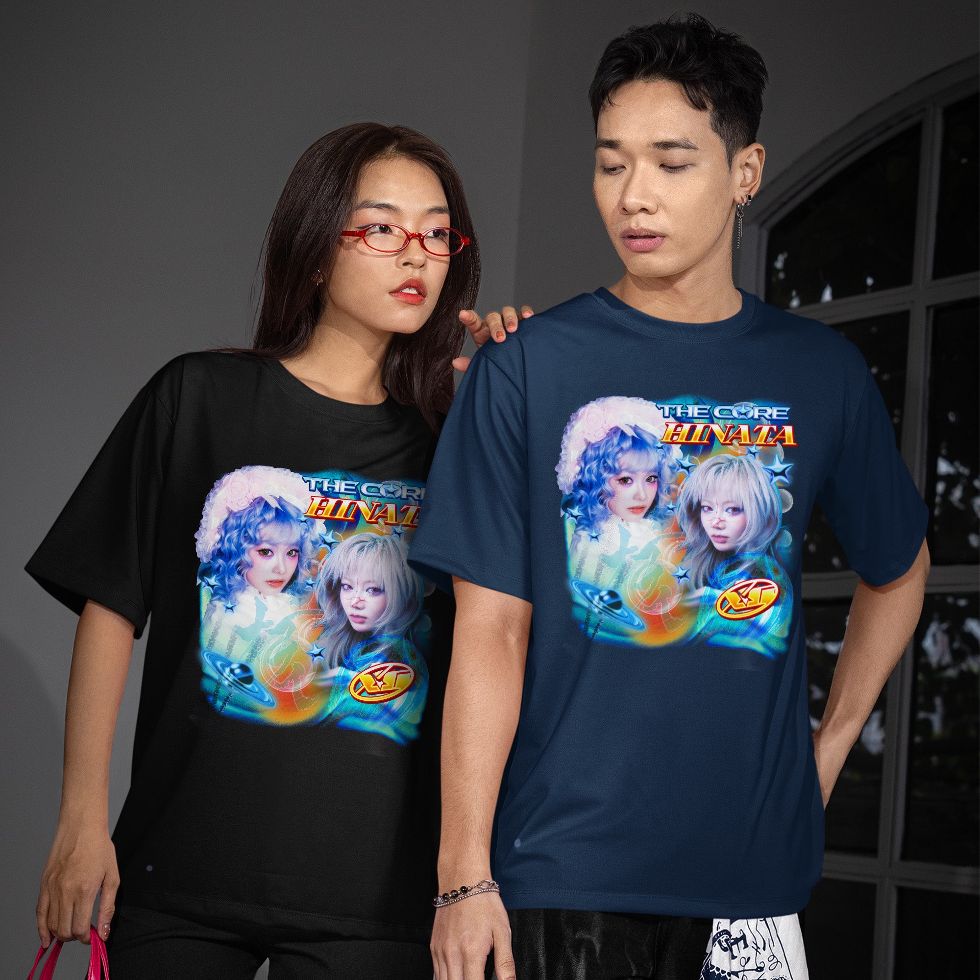XG The Core Hinata T-Shirt - Couple view, Y2K kpop concert tee
